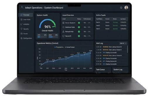 Keynova System Console UI Display Layout Mockup